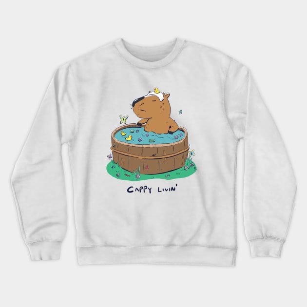 Cute Capybara Crewneck Sweatshirt by YipeeKaiYay